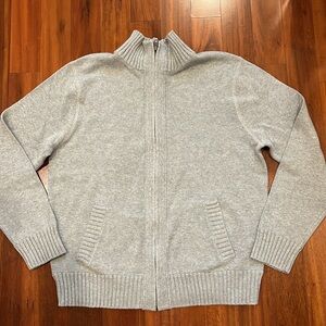 J. Crew Factory Mens Mock Neck Full Zip Knit Cardigan